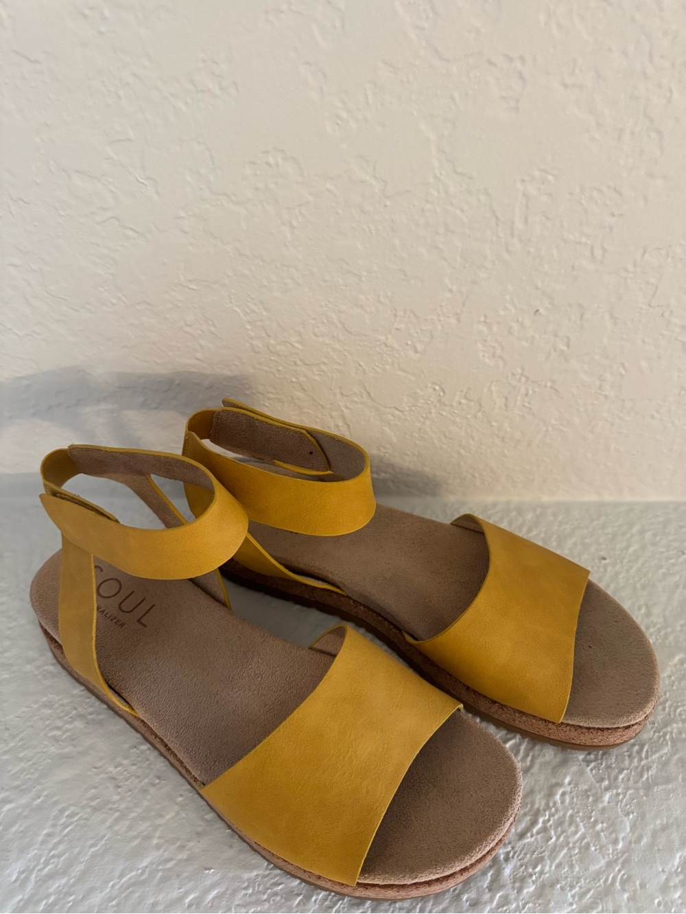 SOUL Naturalizer Yellow Open-Toe Ankle-Strap Sandals